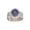 APP: 0.9k Fine Jewelry 3.17CT Oval Cut Violet Tanzanite And Sterling Silver Ring