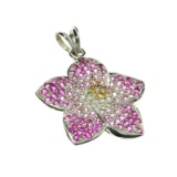 APP: 3.5k Fine Jewelry 14 kt. White Gold, 1.00CT Pink Sapphire And Diamond Pendant