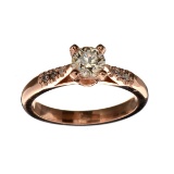 APP: 7.5k Fine Jewelry 14 kt. Rose Gold, 0.69CT Round Cut Diamond Ring