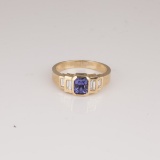 *Fine Jewelry 14 kt. Gold, New Custom Made 1.00CT Tanzanite And 0.30CT Diamond One Of a Kind Ring