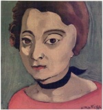 Henri Matisse ''''121 Head With Black Velvet Ribbon'''' 12 x 17 Paper Image