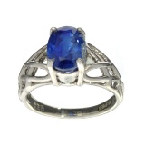 APP: 0.9k Fine Jewelry Designer Sebastian, 2.77CT Oval Cut Blue Kyanite And Sterling Silver Ring