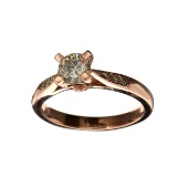 APP: 5.6k Fine Jewelry 14 kt. Rose Gold, 0.64CT Round Cut Diamond Ring