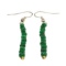 APP: 0.6k 12.00CT Round Cut Bead Emerald And White/Yellow Sterling Silver Earrings