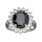 APP: 1.3k Fine Jewelry Designer Sebastian, 6.23CT Sapphire And White Topaz Sterling Silver Ring