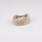 *Fine Jewelry Custom Made 18kt White/Yellow Gold And 3.35CT White/Yellow Diamond Flexible Ring