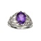 APP: 0.7k Fine Jewelry 2.00CT Oval Cut Amethyst Quartz And Platinum Over Sterling Silver Ring