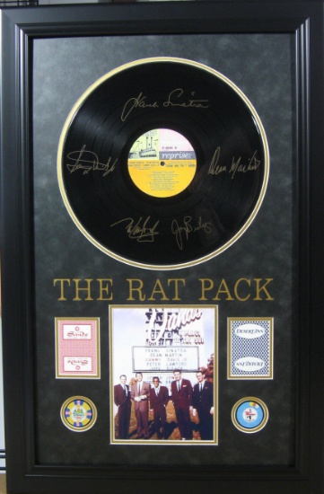 Rat Pack Album, Cards, & Chips - Engraved Signatures