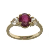 APP: 1.2k Fine Jewelry Designer Sebastian 14KT Gold, 2.07CT Red Ruby And White Sapphire Ring