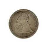 1857 Liberty Seated Quarter Dollar Coin