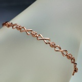 APP: 2.3k *Fine Jewelry 14KT Rose Gold, 0.26CT Round Brilliant Cut Diamond Bracelet (VGN A-308)