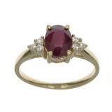 APP: 1.1k Fine Jewelry Designer Sebastian 14KT Gold, 1.63CT Red Ruby And White Sapphire Ring