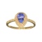 Designer Sebastian 14KT Gold 0.72CT Pear Cut Tanzanite and 0.10CT Round Brilliant Cut Diamond Ring