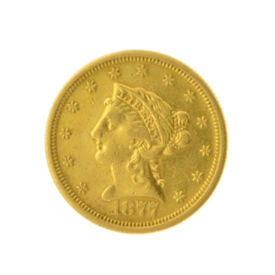 1877-S. $2.50 Liberty Head Gold Coin