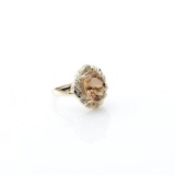 APP: 6.1k Fine Jewelry 14kt. Gold, 3.90CT Champagne Beryl Morganite And Diamond Ring