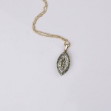 0.25CT Round Cut Enchanced Diamond And Yellow/White Rhodium Over Sterling Silver Pendant W Chain
