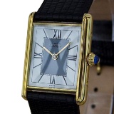 *Cartier Must De Cartier Unisex Size Solid 925 Silver Gold Plate Tank Watch