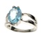 APP: 0.6k Fine Jewelry Designer Sebastian 5.20CT Oval Cut Blue Topaz and Sterling Silver Ring