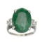 APP: 2k Fine Jewelry Designer Sebastian, 10.67CT Green Emerald And White Topaz Sterling Silver Ring