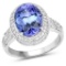 *14 kt. White Gold, 4.62CT Oval Cut Tanzanite And Diamond Ring (Q QR20935TANWD-14KW-7)