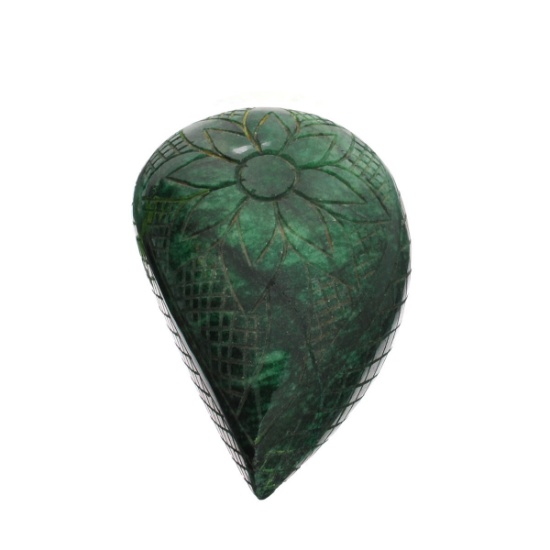 APP: 8.2k 1,639.00CT Pear Cut Carved Green Beryl Emerald Gemstone