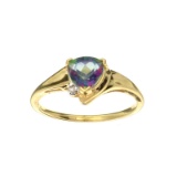 APP: 0.6k Fine Jewelry 10kt. Yellow/White Gold, 1.00CT Mystic Topaz And Diamond Ring