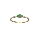 APP: 0.4k Fine Jewelry 14KT Gold, 0.14CT Green Emerald And Diamond Ring