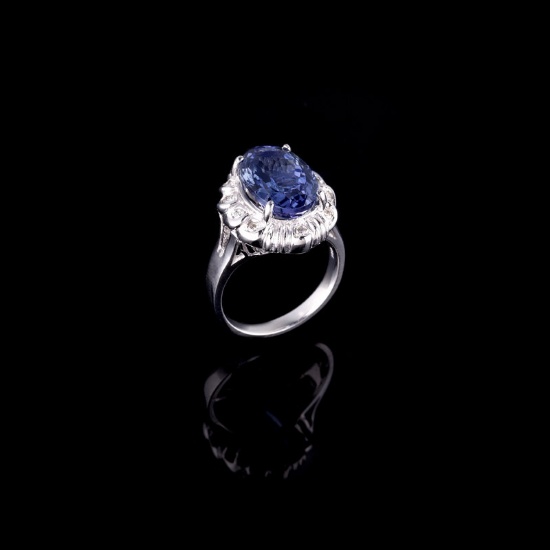 APP: 11.9k Fine Jewelry 14kt White Gold, 6.55CT Tanzanite And Diamond Ring