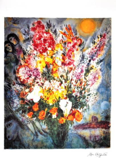 MARC CHAGALL (After) Floral Bouquet Print, I465 of 500