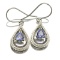 APP: 2.4k Fine Jewelry 1.00CT Tanzanite And Diamond Platinum Over Sterling Silver Earrings
