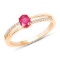 *Fine Jewelry 14KT Gold, 2.11CT Ruby Oval And White Round Diamond Ring (Q-R20319RWD-14KY)