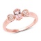 *Fine Jewelry 14K Rose Gold, 2.75CT Morganite Oval And White Round Diamond Ring (Q-R20604MGWD-14KR)