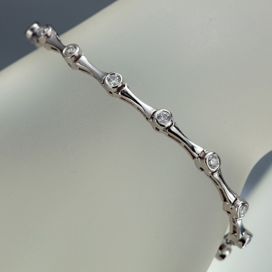 APP: 3.8k *Fine Jewelry 14KT White Gold, 1.00CT Round Brilliant Cut Diamond Bracelet (VGN A-301)
