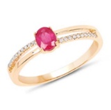 *Fine Jewelry 14KT Gold, 2.11CT Ruby Oval And White Round Diamond Ring (Q-R20319RWD-14KY)