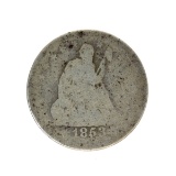 1853 Liberty Seated Arrows At Date, Rays Around Eagle Quarter Dollar Coin