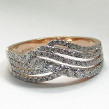 *Fine Jewelry 14 kt. White/Rose Gold, 0.78CT Round Cut Diamond Ring (Q 11-0006)