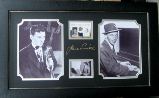 Engraved Frank Sinatra Signature With Real Swatch of Clothing