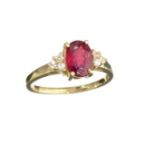 APP: 1.1k Fine Jewelry Designer Sebastian 14KT Gold, 1.63CT Red Ruby And White Sapphire Ring