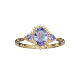 APP: 1.6k Fine Jewelry, Designer Sebastian 14KT Gold, 0.93CT Tanzanite And Diamond Ring