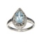 Fine Jewelry Designer Sebastian, Aquamarine And White Sapphire Sterling Silver Ring