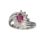 APP: 0.8k 0.60CT Ruby And Topaz Platinum Over Sterling Silver Ring