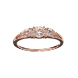 Designer Sebastian 14KT Rose Gold, 0.73CT Morganite and 0.01CT Round Brilliant Cut Diamond Ring
