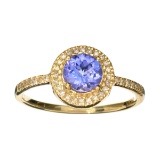 APP: 2.8k Fine Jewelry Designer Sebastian 14KT Gold, 1.20CT Blue Tanzanite And Diamond Ring