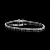 *Fine Jewelry 18 kt. White Gold, 5.03CT Round Brilliant Cut Diamond Tennis Bracelet