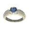 APP: 0.5k Fine Jewelry Designer Sebastian, 1.05CT Round Cut Blue Sapphire And Sterling Silver Ring