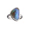 APP: 0.9k Fine Jewelry 3.51CT Free Form Blue-Green Boulder Brown Opal And Sterling Silver Ring