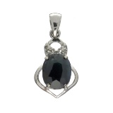 APP: 0.7k Fine Jewelry 3.34CT Sapphire And White Topaz Sterling Silver Pendant