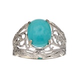 Fine Jewelry Designer Sebastian, Turquoise And Sterling Silver Ring