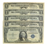 Rare (5) 1935 $1 U.S. Silver Certificates