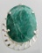 276.82CT Oval Cut Emerald and Sterling Silver Pendant